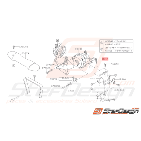 Support d'Alternateur Origine Subaru GT 93-00 WRX STI 01-14 FORESTER 97-0233468