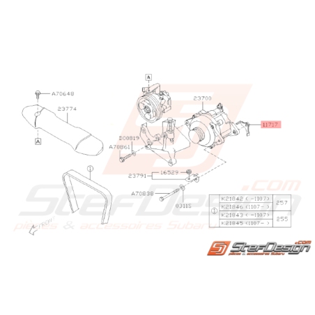 Support d'Alternateur Origine Subaru GT 93-00 WRX STI 01-14 FORESTER 97-0233483