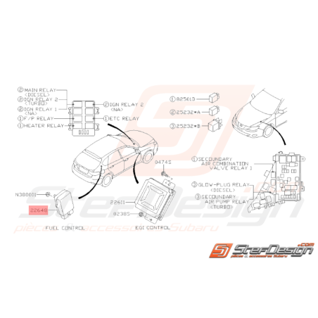 Boîtier Contrôle Pompe à Essence Origine Subaru WRX STI 08 - 1433507