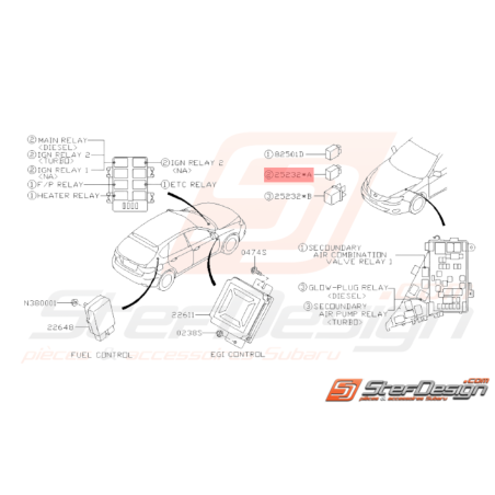 Relais Origine Subaru WRX STI 2008 - 2014 BRZ 2013 - 201933509