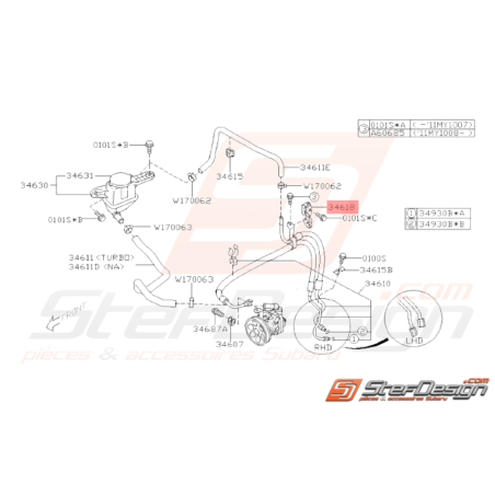 Support Flexible Direction Assistée Origine Subaru WRX STI 08 - 1433580