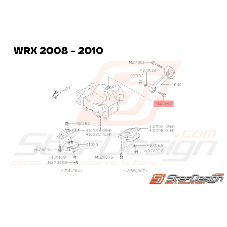 Vis de Fixation D'os de Boite Subaru FORESTER 97-02 GT 93-00 WRX STI 01-1433614