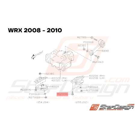 Boulon Support de Boite Origine Subaru GT 99-00 WRX STI 01-14 BRZ 13-19 FORESTER 97-0233625