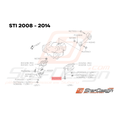 Boulon Support de Boite Origine Subaru GT 99-00 WRX STI 01-14 BRZ 13-19 FORESTER 97-0233626