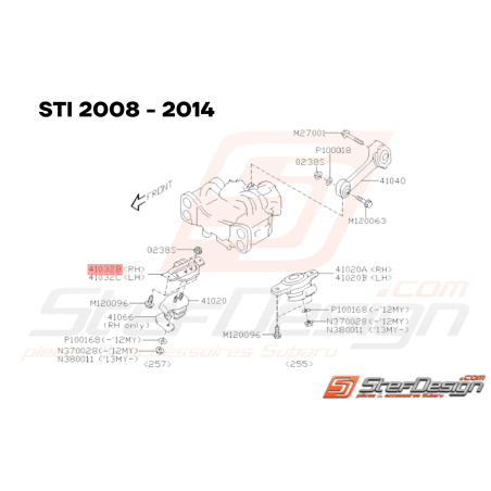 Support Silent Bloc Support de Boite Origine Subaru GT 93-00 WRX 01-07 STI 01-14 FORESTER 97-0233629