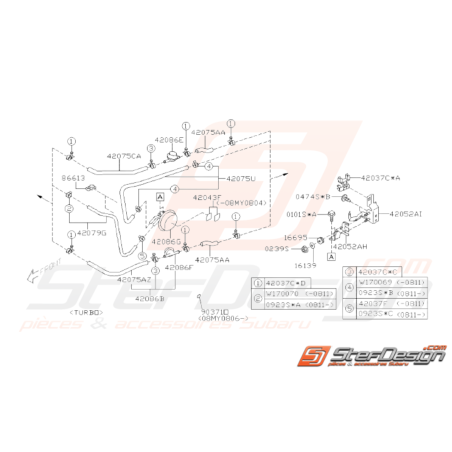 Schéma Canalisation de Carburant Avant Origine Subaru WRX 2008 - 201033633