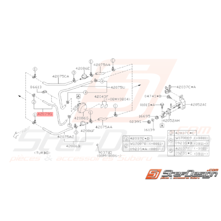 Tuyau de Purge Origine Subaru WRX 2008 - 201033635