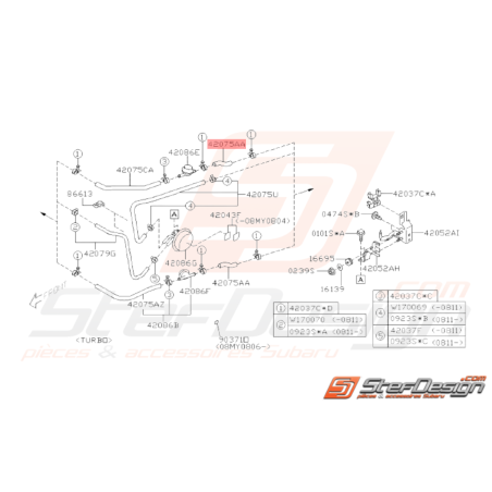 Flexible de Carburant Origine Subaru WRX 2008 - 201033643