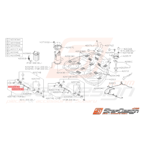 Attache tuyau arrivé essence Origine Subaru WRX STI 2008 - 201433824