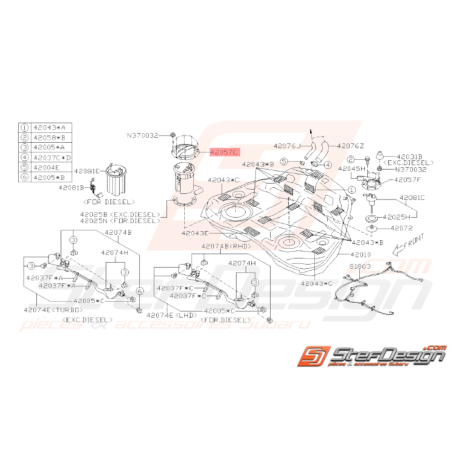 Couvercle pompe a essence Réservoir Origine Subaru WRX STI 2008 - 201433830