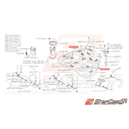 Coussin Réservoir de Carburant Origine Subaru WRX STI 2008 - 201433835