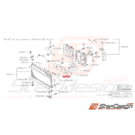 Couvercle Radiateur Origine Subaru STI 2011 - 201434251