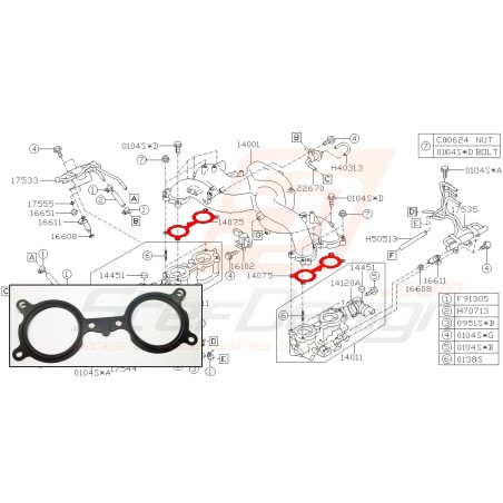 Joint de colleteur d'admission pour subaru legacy 200434257