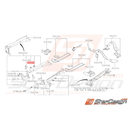 Séparateur Longeron Avant Origine Subaru WRX STI 2008 - 201434356