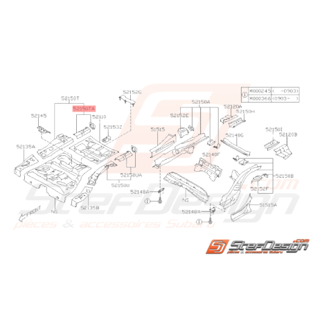 Longeron de Châssis Supérieur Arrière Origine Subaru WRX STI 2011 - 201434441