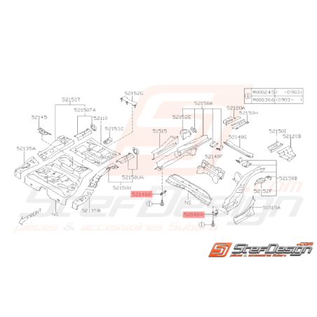 Crochet de Fixation Arrière Origine Subaru WRX STI 2008 - 201434451