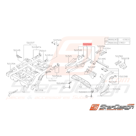 Longeron Arrière Origine Subaru WRX STI 2008 - 201034457