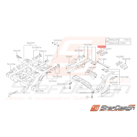 Plancher Latéral Arrière Origine Subaru WRX STI 2008 - 201034470