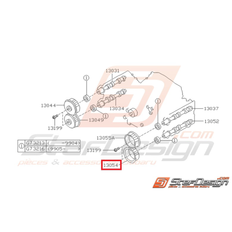 Poulie AAC échappement Gauche Origine Subaru FORESTER 97-02 GT 99-00 WRX 01-10 STI 01-0734843