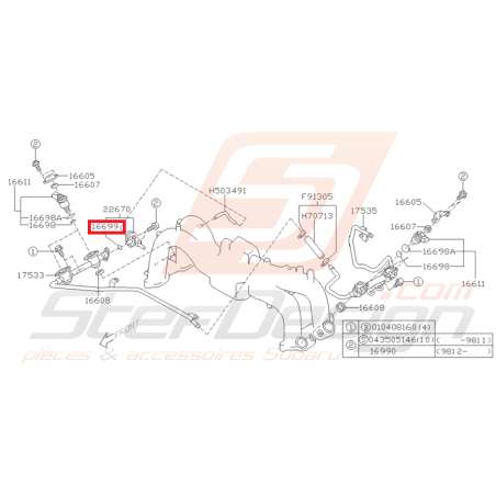 Joint torique régulateur pression d'essence Origine Subaru GT 93-00 WRX 01-10 STI 01-07 FORESTER 97-0235142