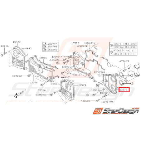 Carter de distribution intérieur gauche Subaru GT 01/07/99-00 WRX STI 01-19 FORESTER 97-0235145