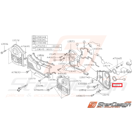 Carter de distribution intérieur gauche Subaru GT 01/07/99-00 WRX STI 01-19 FORESTER 97-0235149