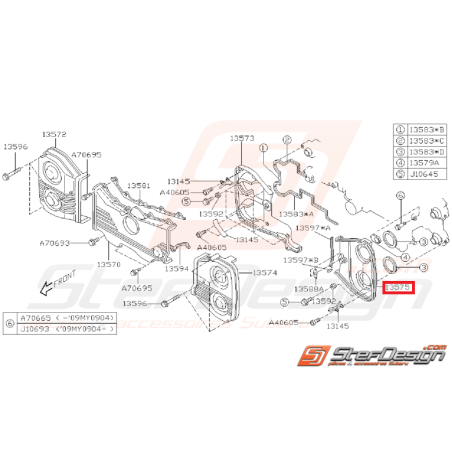 Carter de distribution intérieur gauche Subaru GT 01/07/99-00 WRX STI 01-19 FORESTER 97-0235150