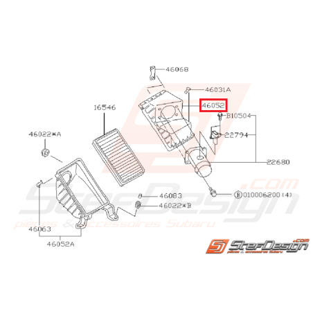 Couvercle Supérieur Boite à Air Subaru Impreza GT 99-00 FORESTER 97-0235151