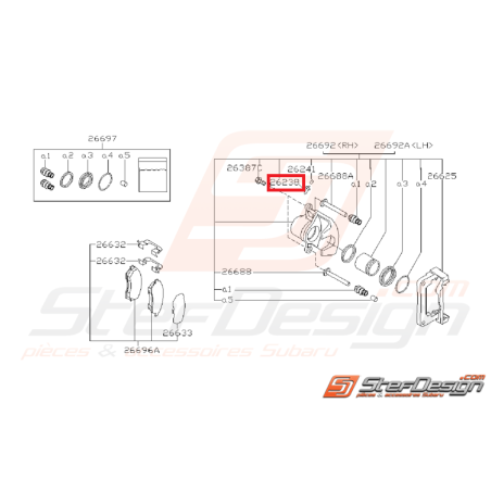 Vis de Purge étrier arrière Origine Subaru FORESTER 97-02 GT 99-0035184