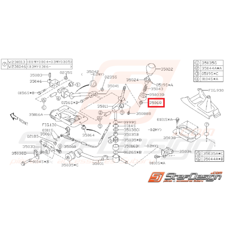 Siège de ressort boite de levier de vitesse Origine Subaru STI 01-1435264