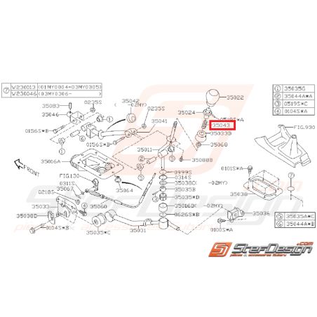 Ressort de levier de vitesse Origine Subaru STI 2001 - 201435303