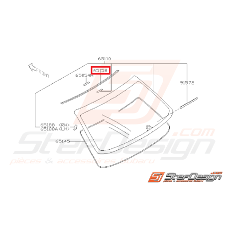 Baguette Supérieure Lunette Arrière Subaru WRX / STI 2006 - 200735431