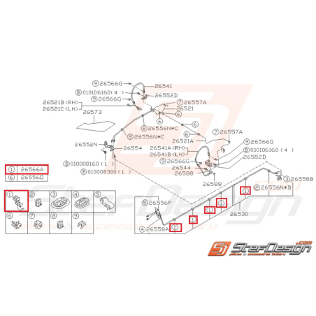 Attache origine Subaru pour Impreza GT 1993-200035470