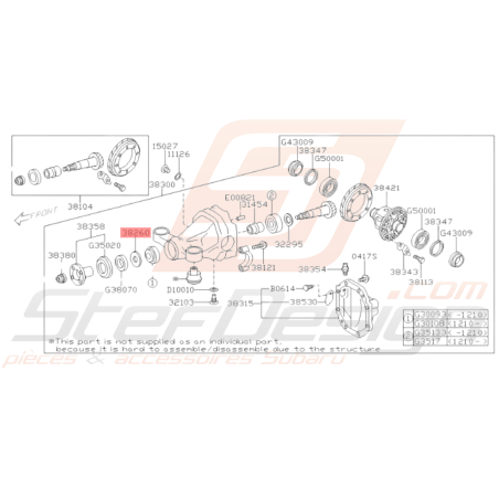 Gicleur Pignon D'attaque Origine Subaru BRZ 2013-201935539