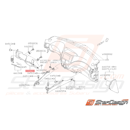 Couvercle Inférieur Tableau de Bord Origine Subaru WRX 200835639