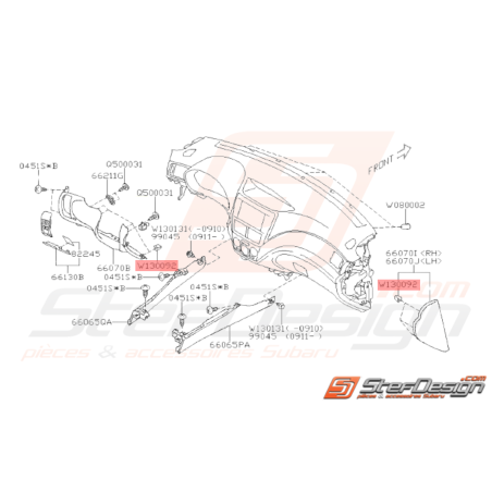 Agrafe Tableau de Bord Origine Subaru WRX STI 08-14 BRZ 13-1935649