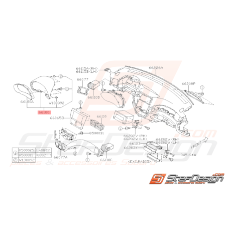 Pare Soleil de Compteur Origine Subaru STI 03/2010 - 12/201035658