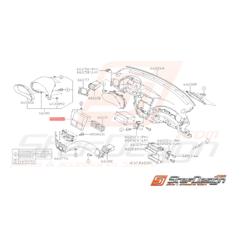 Console Centrale Origine Subaru WRX 2008 - 201035661