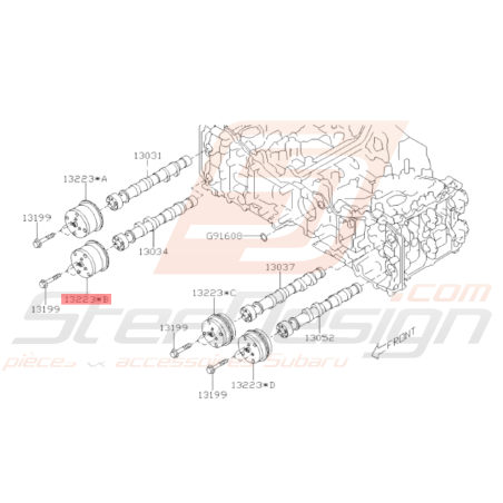 Poulie Arbre à Cames échappement Droit Origine Subaru BRZ 17-1935752