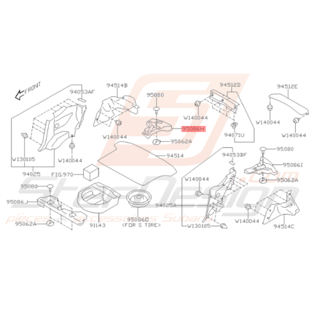 Entretoise de Coffre Côté Droit Origine Subaru BRZ 2013 - 201935916