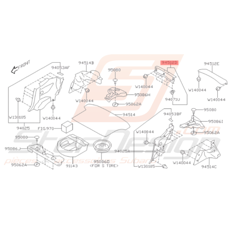 Cache plastique intérieur de coffre Origine Subaru BRZ 2013-201935917