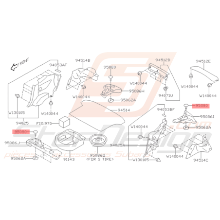 Clip Plancher Origine Subaru BRZ 2013 - 201935920