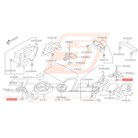 Clip moquette de plancher Origine Subaru BRZ 2013-201935921