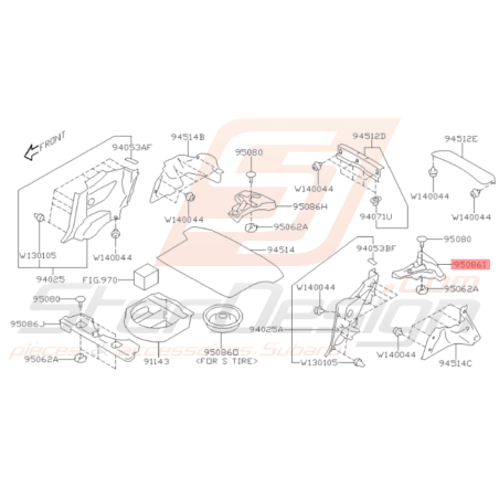 Entretoise Plancher de Coffre Origine Subaru BRZ 2013 - 201935922