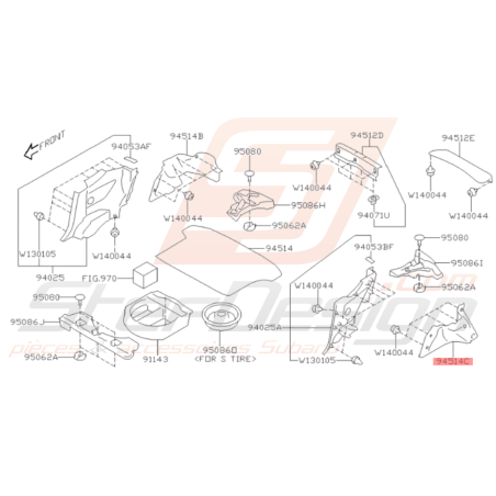 Garniture de Coffre Gauche Origine Subaru BRZ 2013 - 201935929