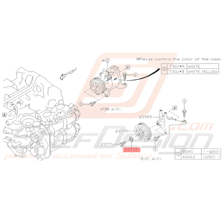 Couvercle de Poulie Galet Tendeur Origine Subaru BRZ35976