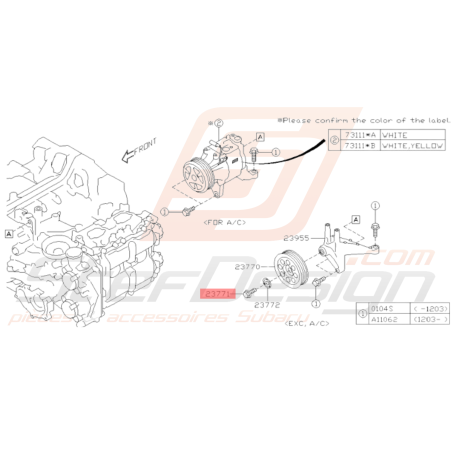 Boulon Poulie de Tension Origine Subaru BRZ 2013 - 201535977