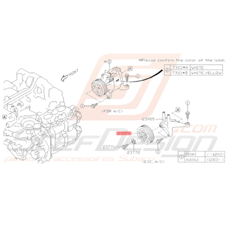 Poulie de Galet Tendeur Origine Subaru BRZ 2013 - 201535978