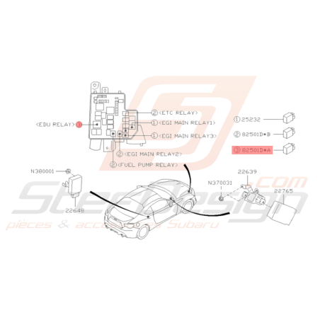 Relais Moteur SUBARU WRX STI 2008-2014 / WRX Diesel 2010 BRZ 2013-201936014