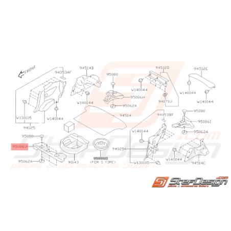 Entretoise Plancher de Coffre Origine Subaru BRZ 2013-201936018